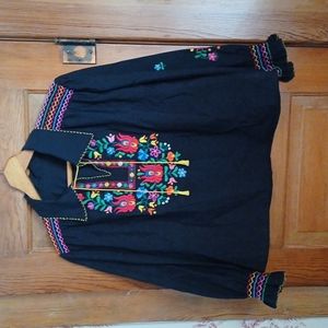 1930's/40's Hungarian embroidered Kalocsa embroidered blouse